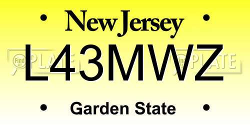 L43MWZ New Jersey License Plate