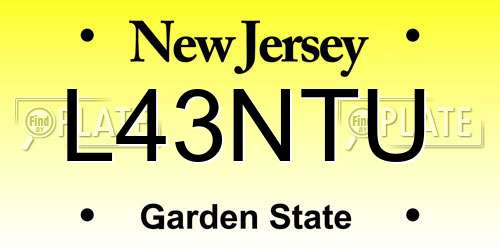 L43NTU New Jersey License Plate