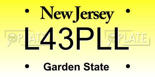 L43PLL New Jersey License Plate