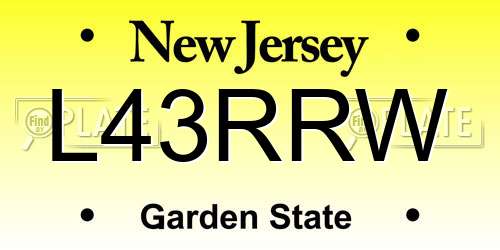 L43RRW New Jersey License Plate