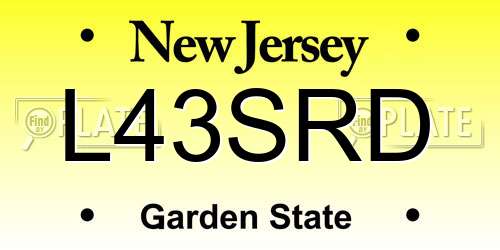 L43SRD New Jersey License Plate