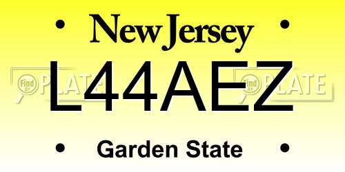 L44AEZ New Jersey License Plate
