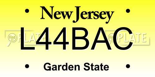 L44BAC New Jersey License Plate