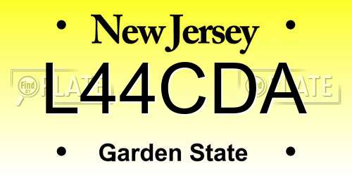 L44CDA New Jersey License Plate