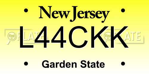 L44CKK New Jersey License Plate