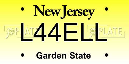 L44ELL New Jersey License Plate