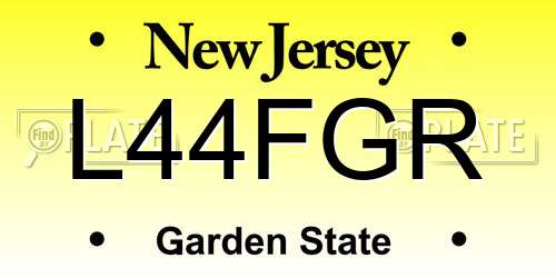 L44FGR New Jersey License Plate