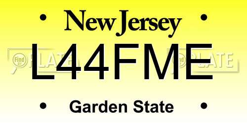 L44FME New Jersey License Plate