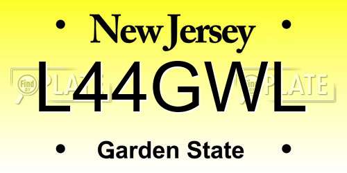 L44GWL New Jersey License Plate