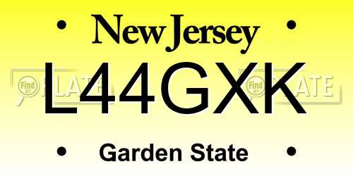 L44GXK New Jersey License Plate