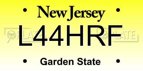 L44HRF New Jersey License Plate