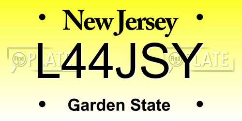 L44JSY New Jersey License Plate