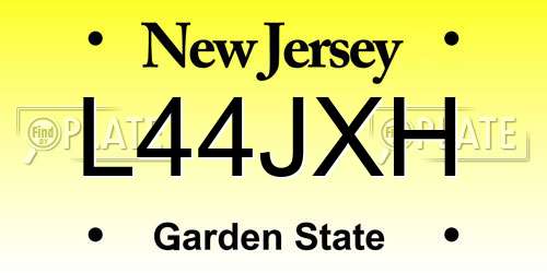 L44JXH New Jersey License Plate