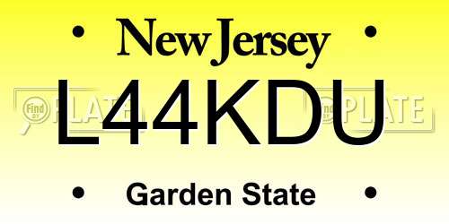 L44KDU New Jersey License Plate