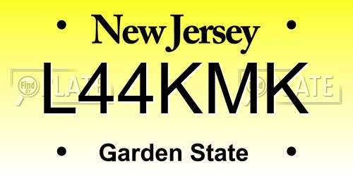 L44KMK New Jersey License Plate