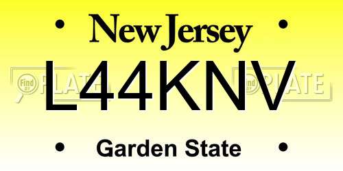 L44KNV New Jersey License Plate