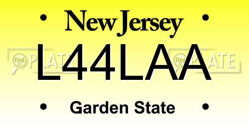 L44LAA New Jersey License Plate