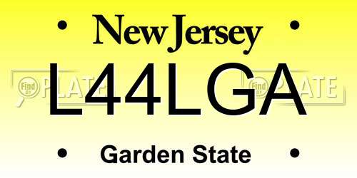L44LGA New Jersey License Plate