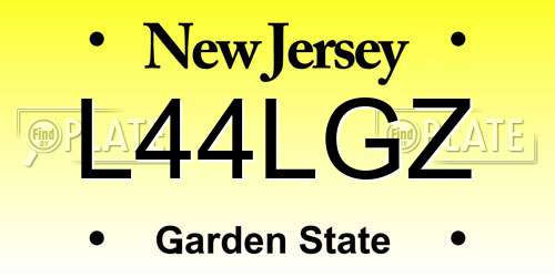 L44LGZ New Jersey License Plate