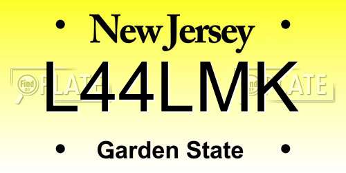 L44LMK New Jersey License Plate