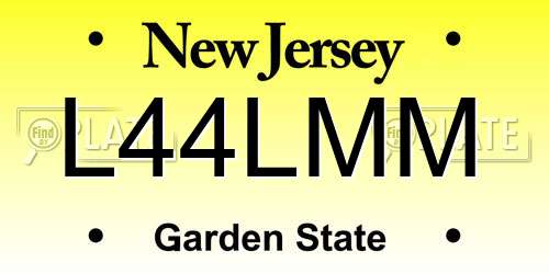 L44LMM New Jersey License Plate