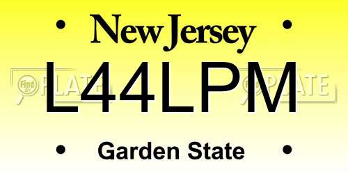L44LPM New Jersey License Plate