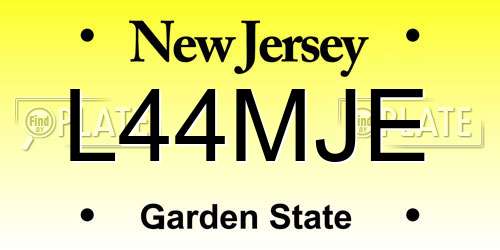 L44MJE New Jersey License Plate