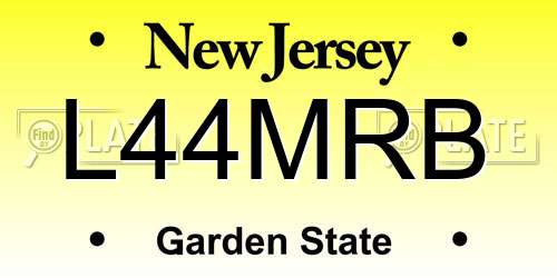 L44MRB New Jersey License Plate