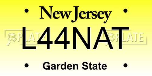 L44NAT New Jersey License Plate