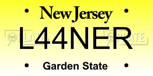 L44NER New Jersey License Plate