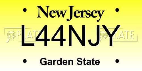 L44NJY New Jersey License Plate