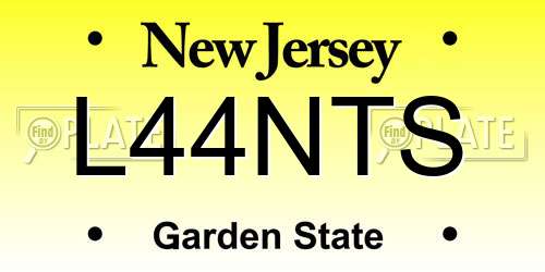 L44NTS New Jersey License Plate