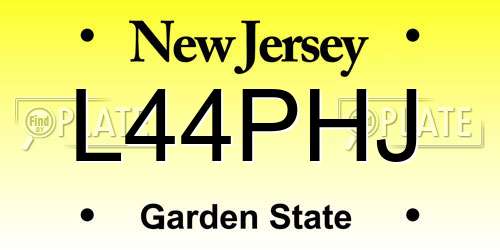 L44PHJ New Jersey License Plate