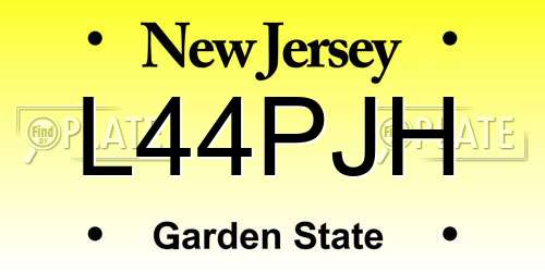 L44PJH New Jersey License Plate