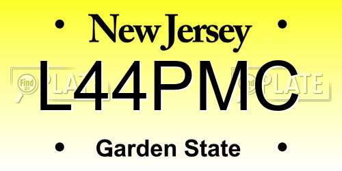 L44PMC New Jersey License Plate
