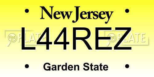 L44REZ New Jersey License Plate