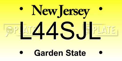 L44SJL New Jersey License Plate