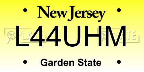 L44UHM New Jersey License Plate