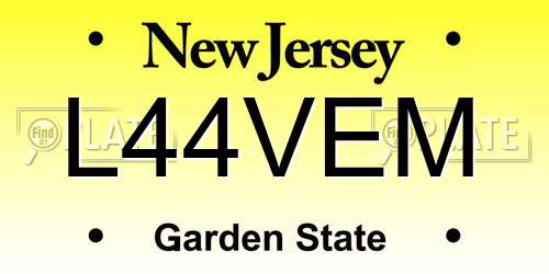 L44VEM New Jersey License Plate