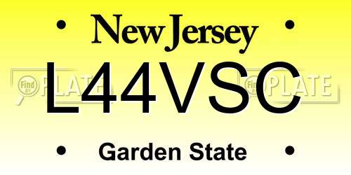 L44VSC New Jersey License Plate