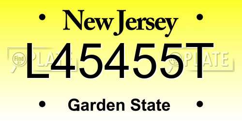 L45455T New Jersey License Plate