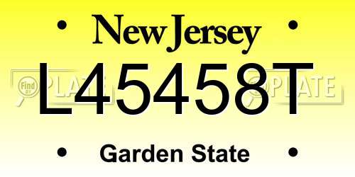 L45458T New Jersey License Plate