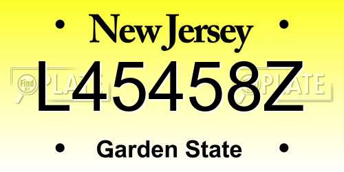 L45458Z New Jersey License Plate