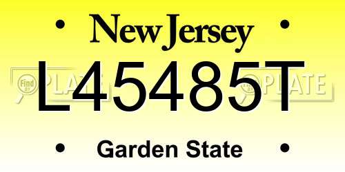 L45485T New Jersey License Plate