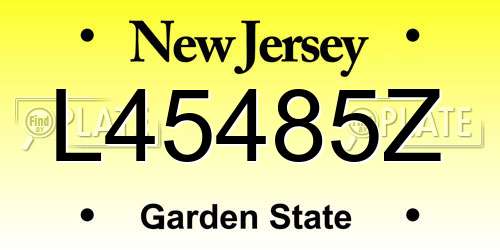 L45485Z New Jersey License Plate