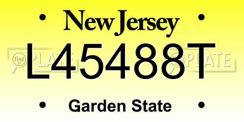 L45488T New Jersey License Plate