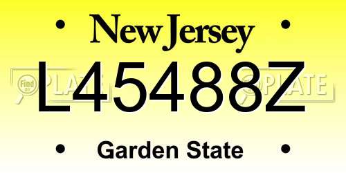 L45488Z New Jersey License Plate