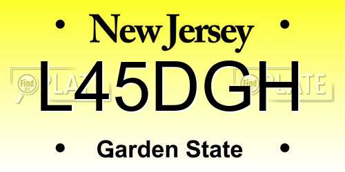 L45DGH New Jersey License Plate
