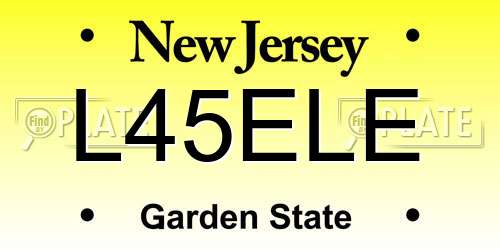 L45ELE New Jersey License Plate