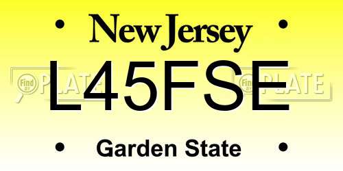 L45FSE New Jersey License Plate